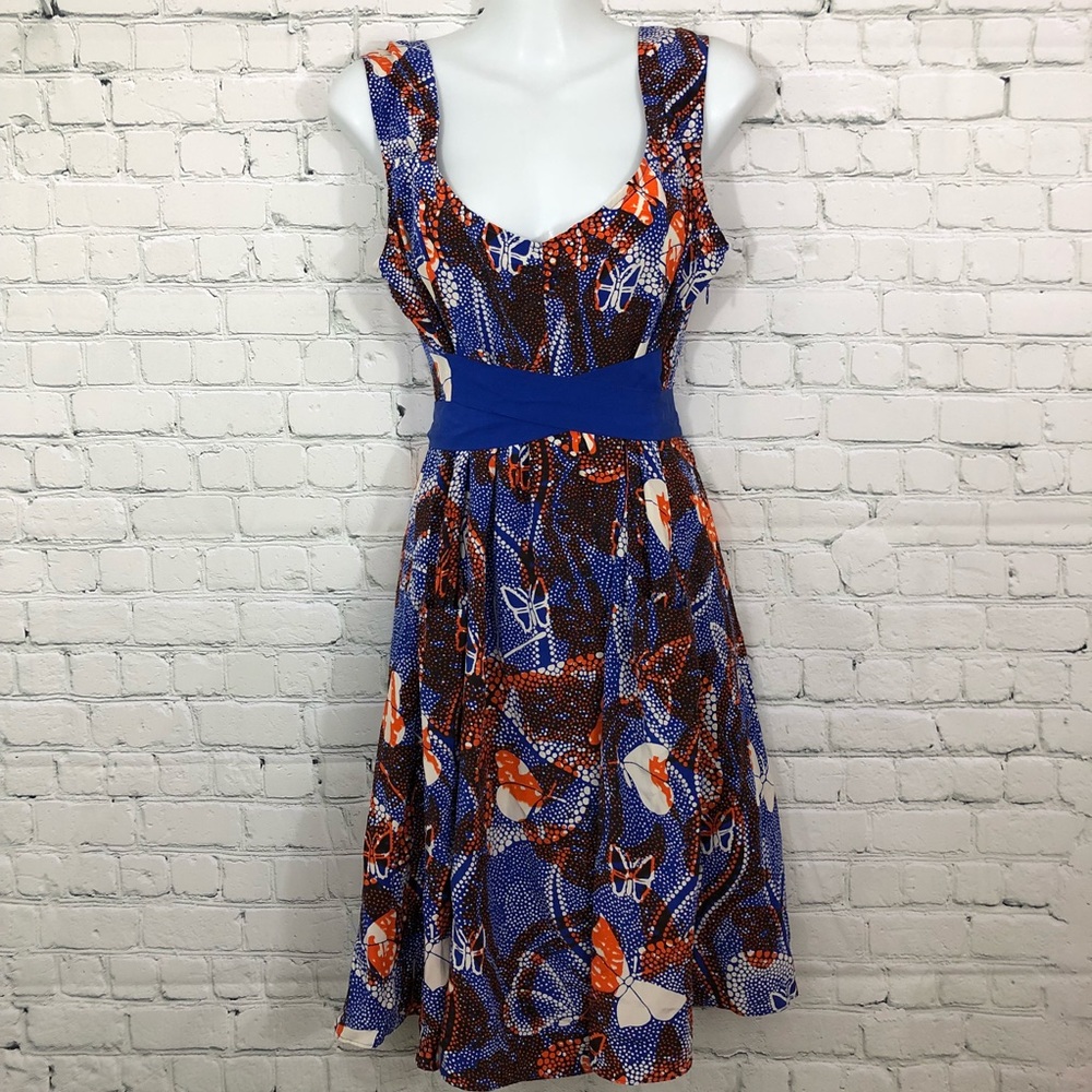 Anthropologie Maeve Butterfly Migration Silk Dress